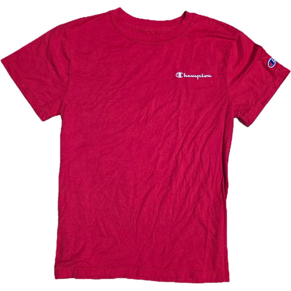 Champion Women's Red Classic Script Logo‎ Short Sleeve Tee Size XS
